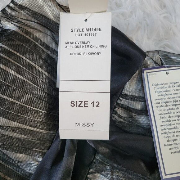 NWT S.L. Fashions Mesh Lace Border Cocktail Dress - Size 12 - Picture 9 of 15